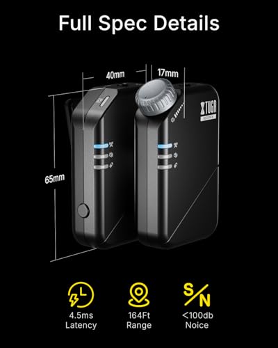 XTUGA J02S Sistema de Monitoreo Inalámbrico en el oído, Sistema IEM Estéreo de 2,4GHz con Transmisor y Receptor, 50m de Alcance, 10 Horas de Autonomía, Monitor Inalámbrico in Ear para Escenario, Banda