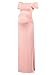 Women's Off Shoulder Short Sleeve Ruched Side Slit Bodycon Maternity Maxi Dress Antique Pink