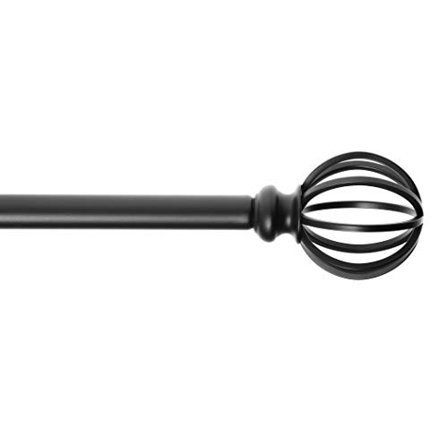 Value Pack of Sheffield Home, AMG, and Enchante Accessories, Round Cage Curtain Rod, 42 to 120-Inch, 4 Pack, Matte Black