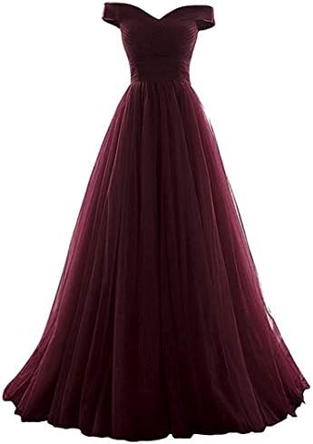 VICKYBEN Women's A-Line Tulle Prom Formal Evening Homecoming Dress Ball Gown