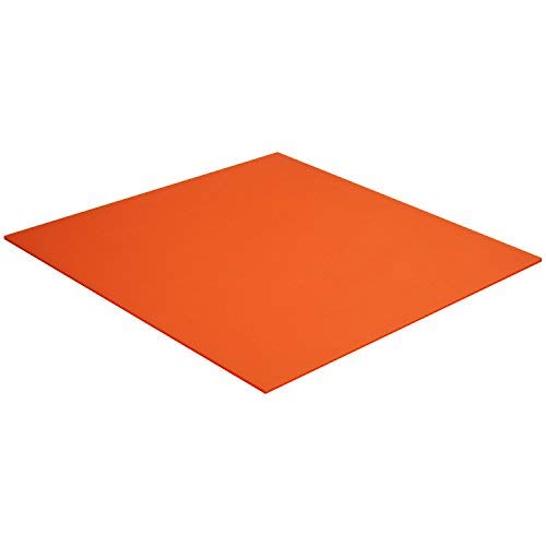 Acrylic Plexiglass Sheet – 1/8” Thick - Heavy Duty Lucite Plastic Board for DIY and Art Projects, Décor and Home Improvement – Weather and UV Resistant - Glass Replacement (24" x 36", Orange)