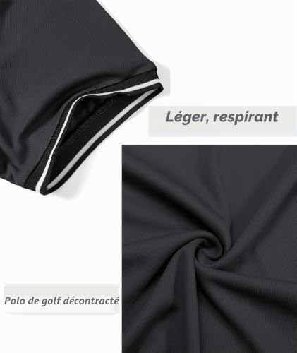 SwissWell 5 Pack Men's Golf Polo Shirt Short Sleeve Lightweight Summer T Shirt Tennis Breathable