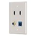 Maxmoral 5-Pack 4-Port Wall Plate Keystone Jack with Screw - White