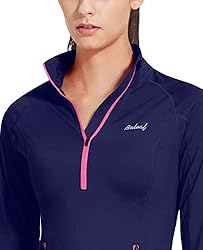 BALEAF Women's Thermal Fleece Half Zip Thumbholes