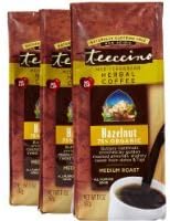 Teeccino Caffeine-Free Herbal Coffee, Mediterranean Hazelnut, 11 oz Bags, 3 pk
