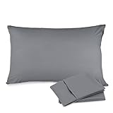 Adoric Life Pillow Cases Queen Size - 100% Brushed Microfiber, Ultra Soft - Envelope Closure End - Wrinkle, Fade, Stain Resistant - Set of 2, Gray