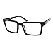 RETRO Trendy Geometric Square Frame Men Women Clear Lens Eye Glasses BLACK