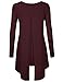 Timeson Womens Long Sleeve Layered Irregular Hem Faux Twinset Chiffon T-shirt