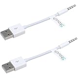 iPod Shuffle Cable, Stouch 2 Pack 3.5mm Jack/Plug to USB USB Power Charger Sync Data Transfer Cable for iPod Shuffle 3rd 4th MP3/MP4