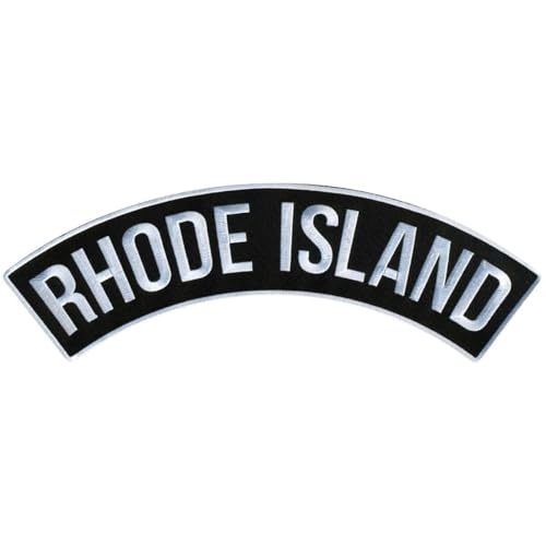 Milwaukee Leather Rhode Island 12” X 3” Top Rocker Patch - 12W X 3H