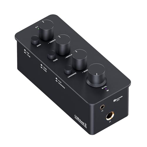 Fosi Audio SK01 Headphone Amplifier Equalizer Preamp with Bass Midrange Treble Tone Control and Loudness Compensation Portable Class A Analog Amp for Electric Guitar Instrument with 3.5/6.35mm Jacks
