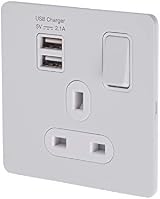 Schneider Electric Ultimate Screwless 13A Switched Socket USB 2.1A White view 2