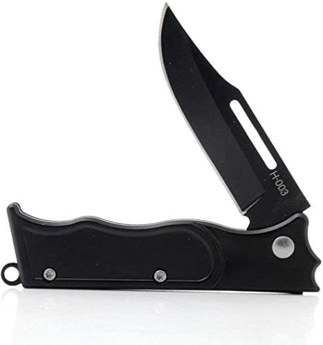 Toywale Pocket Folding Army Knife with Metal Handle,Stainless Steel Blade and Liner Lock (Black, 8cm)