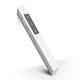 DinoFire Wireless Presenter, RF 2.4GHz PowerPoint Clicker Presentation Remote (White)