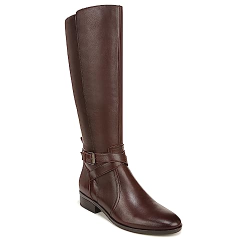 Naturalizer Womens Rena Tall Riding Boot Chocolate Brown Leather 8.5 W