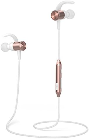 Wireless Sport Running Headphones, Bluetooth 4.1 Lightweight Stereo Earbuds with Magnetic Connection, Best Wireless Sports Stereo Sweatproof headset with Built-in Mic for iPhone 7 / 7 Plus (Rose-x22)