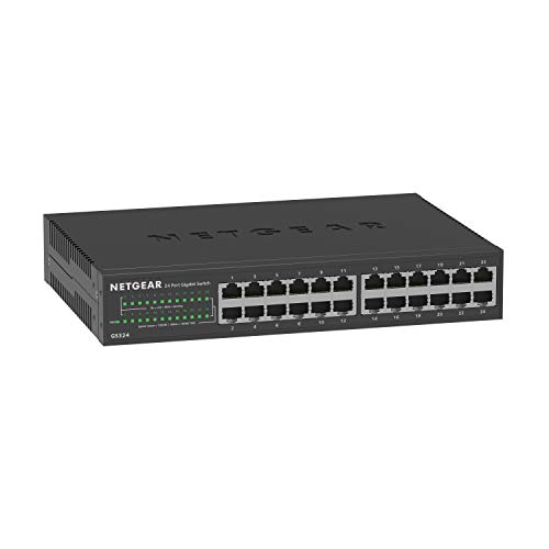 Netgear-Switch-Gigabit-24-Puertos-GS324v2-Switch-Ethernet-Unmanaged-de-Sobremesa-o-Bastidor-Caja-de-Metal-Sin-Ventilador-Negro