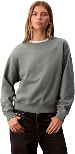 Sudadera Mujer Archive Logo French Terry Crew Neck, Gris (Autumn Green), S