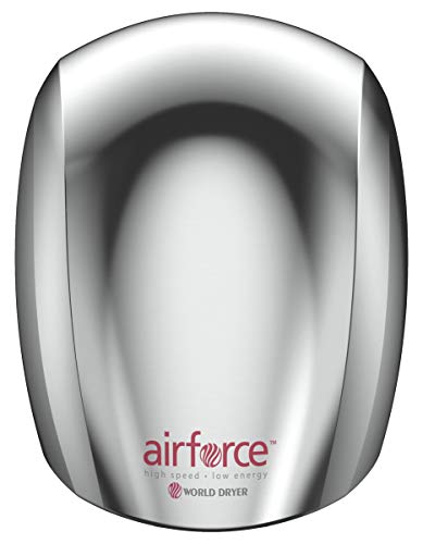 World Dryer J4-970 Airforce Automatic High-Speed Energy-Efficient Hand Dryer Aluminum Cover, Polished Chrome  208-240V - Thumbnail 3