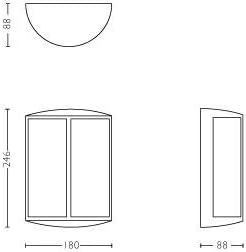 Philips Stock LED Outdoor Wall Light, 5.5W, 700 lm, 2,700 K Warm White Light, IP44 Weather-Resistant, Built-in LED, Durable - Image 4