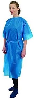 Premier Disposable Short Sleeved Gown, Blue, Pack of 10 (5521)
