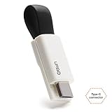 Urbo Keyring Charger Cable with USB-A to Type-C Connector with 56k ohm Pull-up Resistor for Devices Such as Samsung Galaxy Note 7 / S8, LG G6 / V20 and Others (Black)