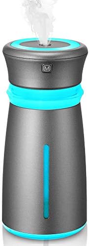 softeen Car Humidifier with USB, Portable Air Freshener Purifier, Cool Mist Humidifier, Essential Oil Diffuser, Aromatherapy Aroma Fragrance Humidifier for Car Office Bedroom, Auto Shut-Off - Grey