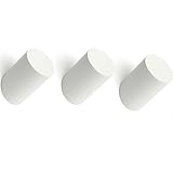 A.B Crew Minimalist Design Decorative Wall Mounted Wooden Coat Hook Hat Hanger (3PCS White Column)