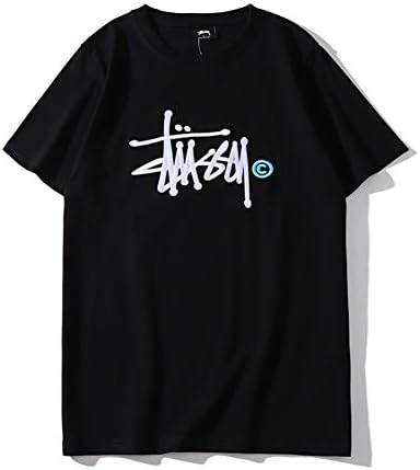 coolpos Fashion Round Neck Embroidery Loose T Shirt Small c Men Women Couple Short Sleeve tee
