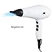 VAV 1875W Long Lasting DC Motor Lightweight Design Negative Ions Hair Blow Dryer 2 Speed And 3 Heat Settings Cool Shot With Concentrator Nozzle US Plug(White)