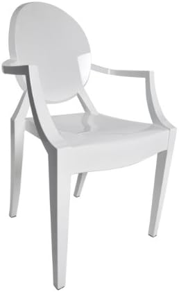 Victoria Ghost Side Chair with Arm - Transparent (white)