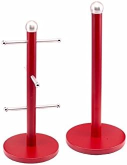 Sasma - High Quality Mug Tree and Kitchen Roll Holder (Red)