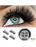 VASSOUL Dual Magnetic Eyelashes - Magnet Ultra-thin 0.2mm - 3D Reusable Fake Eyelashes For Women Makeup - Natural Look (4 Pcs）