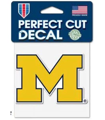 WinCraft NCAA University Michigan Wolverines - Calcomanía Blanca De 4 X 4 Pulgadas