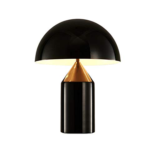 Photo 1 of CraftThink Table Lamp 2 Heads Bedside Desk Light Modern Brass Nightstand Lamp with Hemisphere Metal Shade for Bedside Living Room Bedroom Office College Dorm Coffee Table Bookcase (Black | 15" Wide)