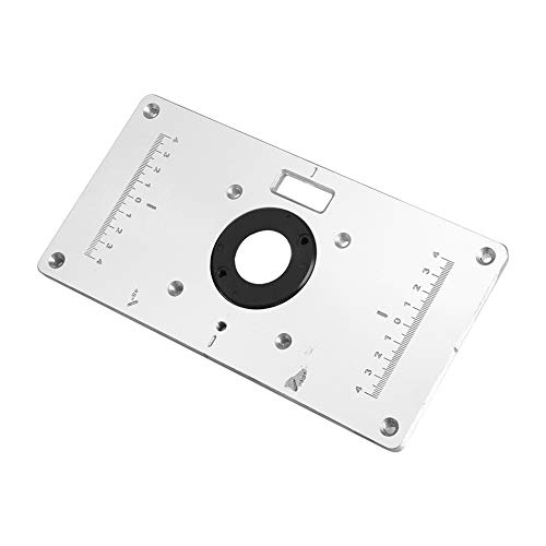 Nikou Router Plate - 235 120 8mm Aluminum Router Table Insert Plate, with 4 Rings and Screws, for Woodworking Benches