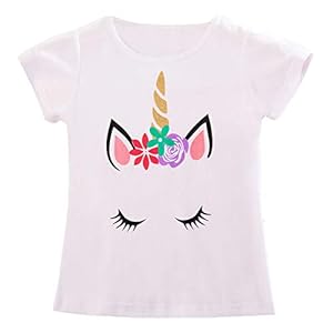 TTYAOVO Meisjes Eenhoorn T-shirt met korte mouw