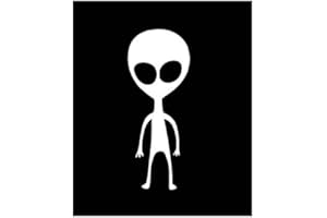 Small Alien Vinyl Decal | White | Made in USA by Foxtail Decals | for Car Windows, Tablets, Laptops, Water Bottles, etc. | 1.75 x 4.5 inch