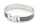 AMESON H-shaped Buckle Bracelet Bangle for Women (White-Black)