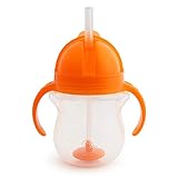 Munchkin Click Lock Weighted Flexi Straw Trainer Cup, Orange, 7 Ounce