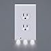 1 Pack SnapPower Guidelight - Outlet Wall Plate With LED Night Lights - No Batteries Or Wires - Installs In Seconds - (Duplex, Off-White)
