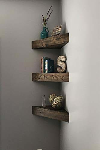 Amazon.com: Corner Floating Shelf Set of 2: Handmade
