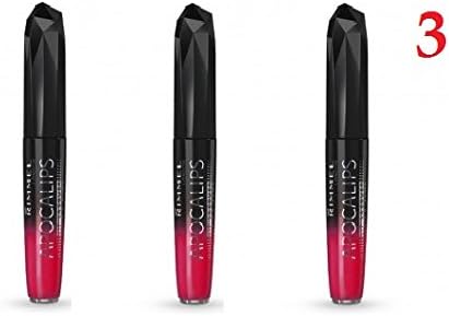 (Pack of 3) - VALUE PACK! - Rimmel London Show off lip lacquer, 303 Apocaliptic