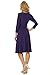 Rekucci Women's Slimming 3/4 Sleeve Fit-and-Flare Crossover Tummy Control Dress (16,Aubergine)