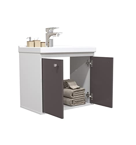 RIVERZZA Gabinete com Cuba Suspenso 100% MDF Branco Gianduia Lilies Móveis