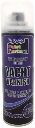 Varnish Spray Can 250ml Yacht Varnish Clear Waterproof X 2 Packs by The Rapide Paint Factory