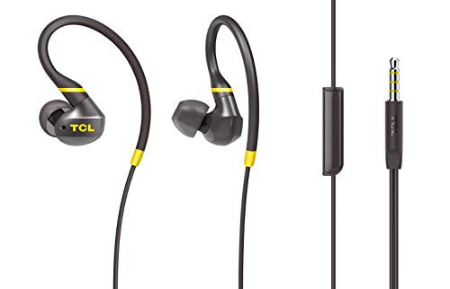 TCL Actv100 in-Ear Earbuds Active Noise Isolating Wired Secure Fit Sweatproof Headphones with 