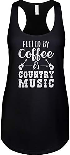 Blittzen Womens Racerback Tank Fueled by Coffee and Country Music