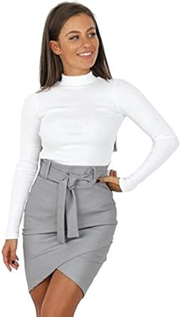 Eco leather belt wrap skirt Clearance