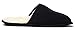 KushyShoo Mens Slippers, Scuff Fluff House Shoes, Slip-On Indoor Outdoor Slipper, Black, Size 11-12 Wide